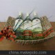 廠家訂做植物工藝品 歐美風(fēng)格藤草類編織圣誕裝飾酒類托盤
